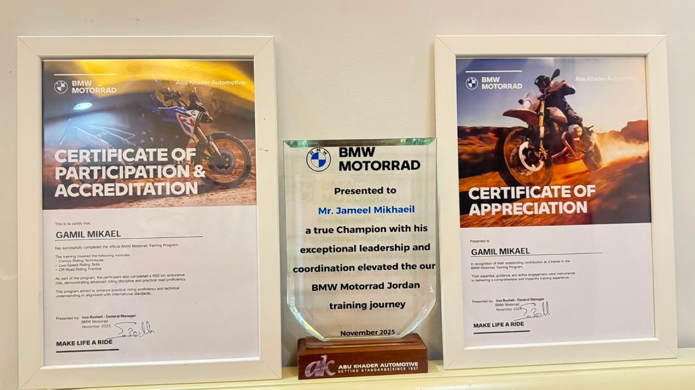 BMW Motorrad certificates & trophy
